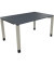 Schreibtisch All in One, manuell höhenverstellbar, 68-82cm (H), 140x90cm (BxT), rechteckig, lavagrau / silberaluminium