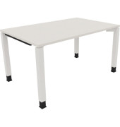 Schreibtisch All in One, manuell höhenverstellbar, 68-82cm (H), 140x90cm (BxT), rechteckig, weiß / weiß