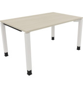 Schreibtisch All in One, manuell h&ouml;henverstellbar, 68-82cm (H), 140x90cm (BxT), rechteckig, akazie hell / wei&szlig;