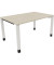 Schreibtisch All in One, manuell höhenverstellbar, 68-82cm (H), 140x90cm (BxT), rechteckig, akazie hell / weiß
