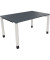 Schreibtisch All in One, manuell höhenverstellbar, 68-82cm (H), 140x90cm (BxT), rechteckig, lavagrau / weiß