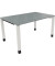 Schreibtisch All in One, manuell höhenverstellbar, 68-82cm (H), 140x90cm (BxT), rechteckig, beton hell / weiß