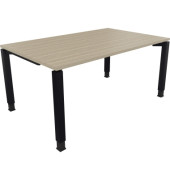 Schreibtisch All in One, manuell höhenverstellbar, 68-82cm (H), 160x100cm (BxT), rechteckig, eiche natur / anthrazit metallic