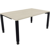 Schreibtisch All in One, manuell höhenverstellbar, 68-82cm (H), 160x100cm (BxT), rechteckig, akazie hell / anthrazit metallic