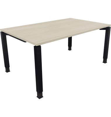 Schreibtisch All in One, manuell höhenverstellbar, 68-82cm (H), 160x100cm (BxT), rechteckig, akazie hell / anthrazit metallic Schreibtisch All in One, manuell höhenverstellbar, 68-82cm (H), 160x100cm (BxT), rechteckig, akazie hell / anthrazit metallic