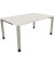 Schreibtisch All in One, manuell höhenverstellbar, 68-82cm (H), 160x100cm (BxT), rechteckig, weiß / silberaluminium