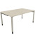 Schreibtisch All in One, manuell höhenverstellbar, 68-82cm (H), 160x100cm (BxT), rechteckig, eiche natur / silberaluminium