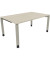 Schreibtisch All in One, manuell höhenverstellbar, 68-82cm (H), 160x100cm (BxT), rechteckig, akazie hell / silberaluminium