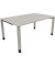 Schreibtisch All in One, manuell höhenverstellbar, 68-82cm (H), 160x100cm (BxT), rechteckig, lichtgrau / silberaluminium