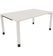 Schreibtisch All in One, manuell höhenverstellbar, 68-82cm (H), 160x100cm (BxT), rechteckig, weiß / weiß
