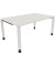 Schreibtisch All in One, manuell höhenverstellbar, 68-82cm (H), 160x100cm (BxT), rechteckig, weiß / weiß