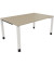 Schreibtisch All in One, manuell höhenverstellbar, 68-82cm (H), 160x100cm (BxT), rechteckig, eiche natur / weiß