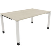 Schreibtisch All in One, manuell höhenverstellbar, 68-82cm (H), 160x100cm (BxT), rechteckig, akazie hell / weiß