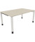 Schreibtisch All in One, manuell höhenverstellbar, 68-82cm (H), 160x100cm (BxT), rechteckig, akazie hell / weiß