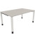 Schreibtisch All in One, manuell höhenverstellbar, 68-82cm (H), 160x100cm (BxT), rechteckig, lichtgrau / weiß