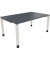 Schreibtisch All in One, manuell höhenverstellbar, 68-82cm (H), 160x100cm (BxT), rechteckig, lavagrau / weiß