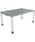 Schreibtisch All in One, manuell höhenverstellbar, 68-82cm (H), 160x100cm (BxT), rechteckig, beton hell / weiß