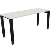 Schreibtisch All in One, manuell höhenverstellbar, 68-82cm (H), 160x60cm (BxT), rechteckig, weiß / anthrazit metallic