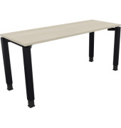 Schreibtisch All in One, manuell höhenverstellbar, 68-82cm (H), 160x60cm (BxT), rechteckig, akazie hell / anthrazit metallic