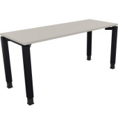 Schreibtisch All in One, manuell höhenverstellbar, 68-82cm (H), 160x60cm (BxT), rechteckig, lichtgrau / anthrazit metallic
