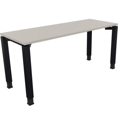 Schreibtisch All in One, manuell höhenverstellbar, 68-82cm (H), 160x60cm (BxT), rechteckig, lichtgrau / anthrazit metallic Schreibtisch All in One, manuell höhenverstellbar, 68-82cm (H), 160x60cm (BxT), rechteckig, lichtgrau / anthrazit metallic