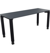Schreibtisch All in One, manuell höhenverstellbar, 68-82cm (H), 160x60cm (BxT), rechteckig, lavagrau / anthrazit metallic