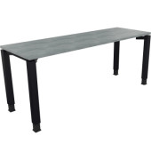 Schreibtisch All in One, manuell höhenverstellbar, 68-82cm (H), 160x60cm (BxT), rechteckig, beton hell / anthrazit metallic
