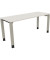 Schreibtisch All in One, manuell höhenverstellbar, 68-82cm (H), 160x60cm (BxT), rechteckig, weiß / silberaluminium