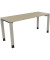Schreibtisch All in One, manuell höhenverstellbar, 68-82cm (H), 160x60cm (BxT), rechteckig, eiche natur / silberaluminium
