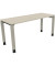 Schreibtisch All in One, manuell h&ouml;henverstellbar, 68-82cm (H), 160x60cm (BxT), rechteckig, akazie hell / silber