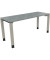 Schreibtisch All in One, manuell höhenverstellbar, 68-82cm (H), 160x60cm (BxT), rechteckig, beton hell / silberaluminium