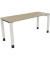 Schreibtisch All in One, manuell höhenverstellbar, 68-82cm (H), 160x60cm (BxT), rechteckig, eiche natur / weiß