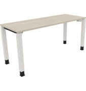 Schreibtisch All in One, manuell h&ouml;henverstellbar, 68-82cm (H), 160x60cm (BxT), rechteckig, akazie hell / wei&szlig;