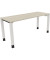 Schreibtisch All in One, manuell höhenverstellbar, 68-82cm (H), 160x60cm (BxT), rechteckig, akazie hell / weiß
