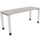 Schreibtisch All in One, manuell höhenverstellbar, 68-82cm (H), 160x60cm (BxT), rechteckig, lichtgrau / weiß