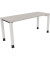 Schreibtisch All in One, manuell höhenverstellbar, 68-82cm (H), 160x60cm (BxT), rechteckig, lichtgrau / weiß