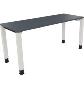 Schreibtisch All in One, manuell höhenverstellbar, 68-82cm (H), 160x60cm (BxT), rechteckig, lavagrau / weiß