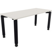 Schreibtisch All in One, manuell höhenverstellbar, 68-82cm (H), 160x70cm (BxT), rechteckig, weiß / anthrazit metallic