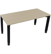 Schreibtisch All in One, manuell höhenverstellbar, 68-82cm (H), 160x70cm (BxT), rechteckig, eiche natur / anthrazit metallic