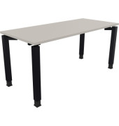 Schreibtisch All in One, manuell höhenverstellbar, 68-82cm (H), 160x70cm (BxT), rechteckig, lichtgrau / anthrazit metallic