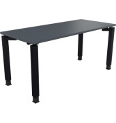 Schreibtisch All in One, manuell höhenverstellbar, 68-82cm (H), 160x70cm (BxT), rechteckig, lavagrau / anthrazit metallic