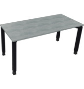 Schreibtisch All in One, manuell höhenverstellbar, 68-82cm (H), 160x70cm (BxT), rechteckig, beton hell / anthrazit metallic