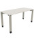 Schreibtisch All in One, manuell höhenverstellbar, 68-82cm (H), 160x70cm (BxT), rechteckig, weiß / silberaluminium