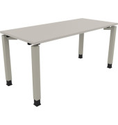 Schreibtisch All in One, manuell höhenverstellbar, 68-82cm (H), 160x70cm (BxT), rechteckig, lichtgrau / silberaluminium