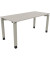 Schreibtisch All in One, manuell höhenverstellbar, 68-82cm (H), 160x70cm (BxT), rechteckig, lichtgrau / silberaluminium