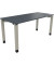 Schreibtisch All in One, manuell höhenverstellbar, 68-82cm (H), 160x70cm (BxT), rechteckig, lavagrau / silberaluminium