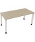 Schreibtisch All in One, manuell höhenverstellbar, 68-82cm (H), 160x70cm (BxT), rechteckig, eiche natur / weiß