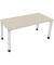 Schreibtisch All in One, manuell höhenverstellbar, 68-82cm (H), 160x70cm (BxT), rechteckig, akazie hell / weiß