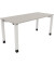 Schreibtisch All in One, manuell höhenverstellbar, 68-82cm (H), 160x70cm (BxT), rechteckig, lichtgrau / weiß