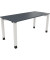 Schreibtisch All in One, manuell höhenverstellbar, 68-82cm (H), 160x70cm (BxT), rechteckig, lavagrau / weiß